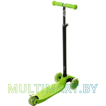Самокат QD Scooter Maxi GTL салатовый, светящиеся колёса